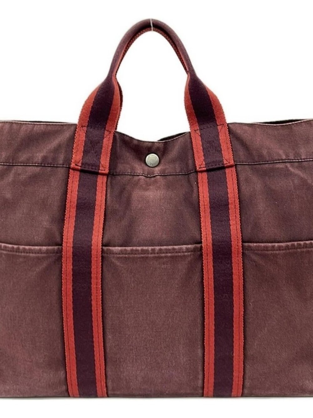 HERMES Fourre Tout Tote PM - Bordeaux Red Canvas None Tote Bag - Picture 3 of 10
